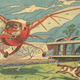 The “flapwing flycar” as it was depicted in the May 10, 1958 edition of the Sunday comic strip Closer Than We Think by Arthur Radebaugh (Novak Archive)